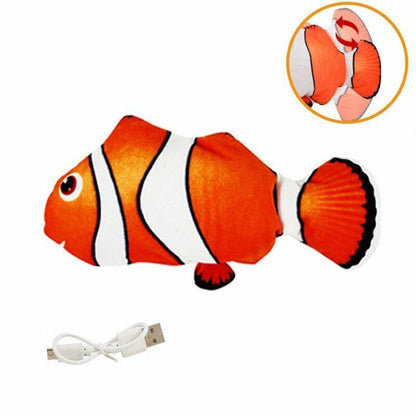 Electric Cat Toy Fish USB Charger Interactive Realistic Pet Chew Bite Floppy 30