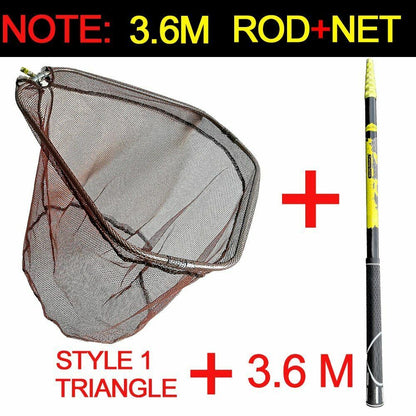 Folding Fishing Net Ultralight Portable Carbon Triangle Fly Hand Dip Tackle Tank