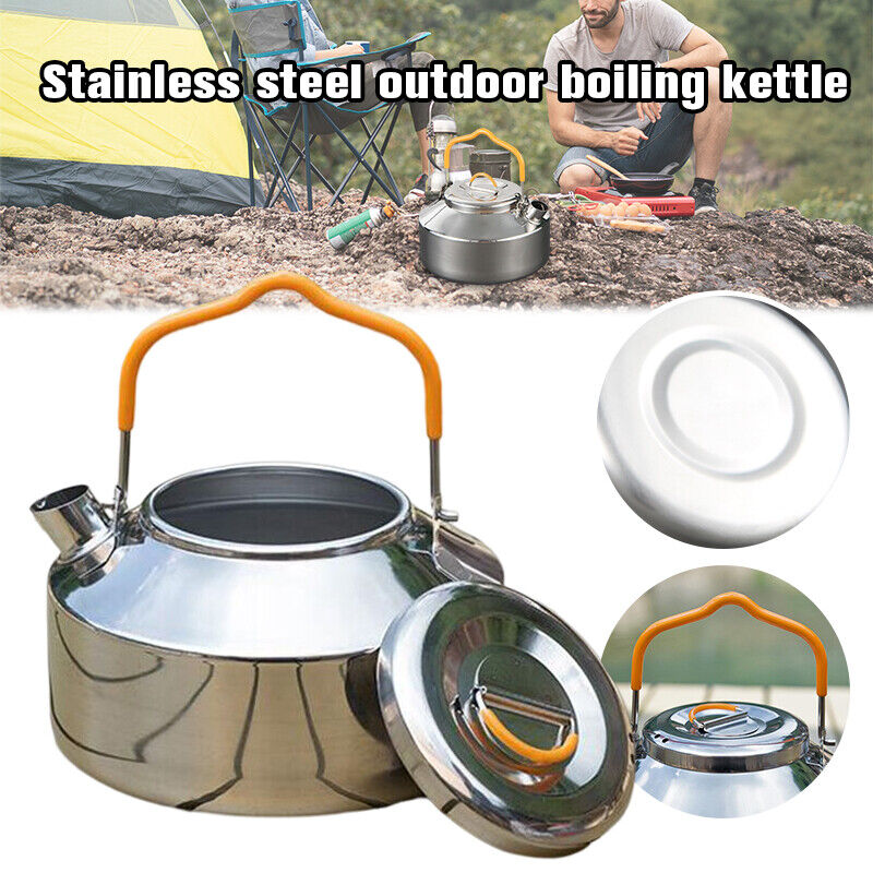 Outdoor Camping Stainless Steel Teapot Coffee Pot Portable Household Hot Kettle