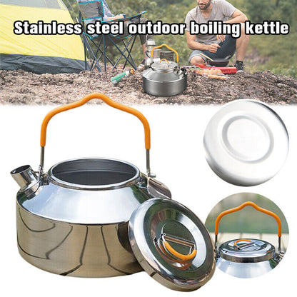 Outdoor Camping Stainless Steel Teapot Coffee Pot Portable Household Hot Kettle