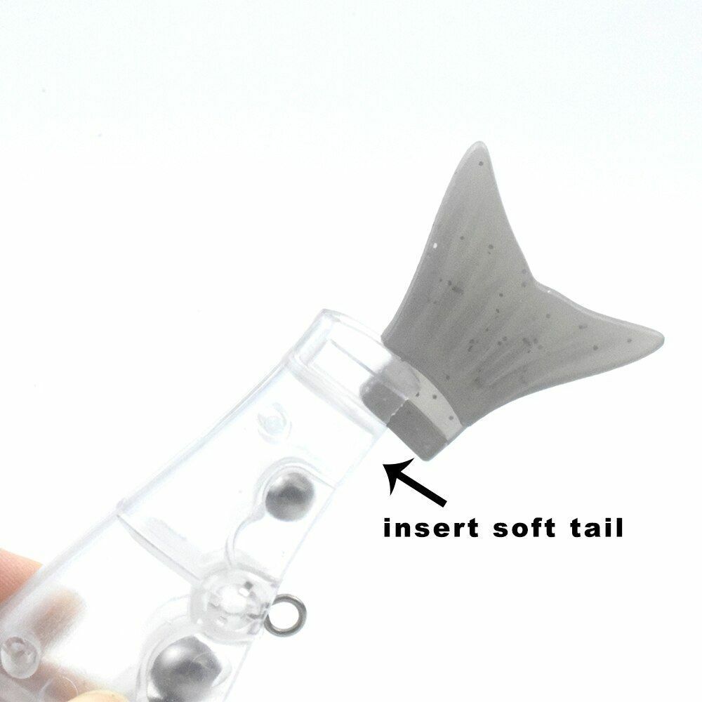 Unpainted Swimbait 18cm 60g Rattle Fishing Lures Hard Sink Wobbler Glide Bait 3D