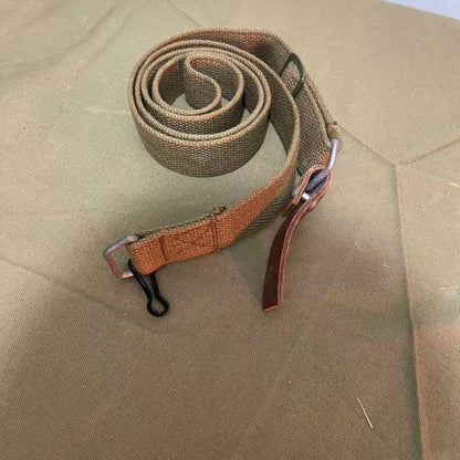NOS Vintage 1970s Canvas & Leather Shoulder Strap Military Surplus 79