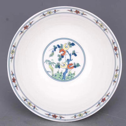 Chinese Porcelain Painted Lotus Pattern Porcelain Bowl