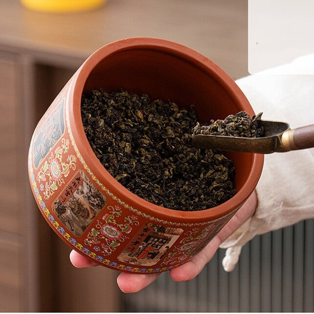 Sealed Tea Canister With Lid Small Yixing Zisha Purple Clay Jar For Loose Tea