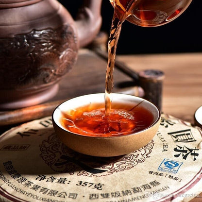Pu'er Tea Menghai Gold Tea Cake Tribute Pu'er Tearipe Puer Puer Honey Sweet 357g