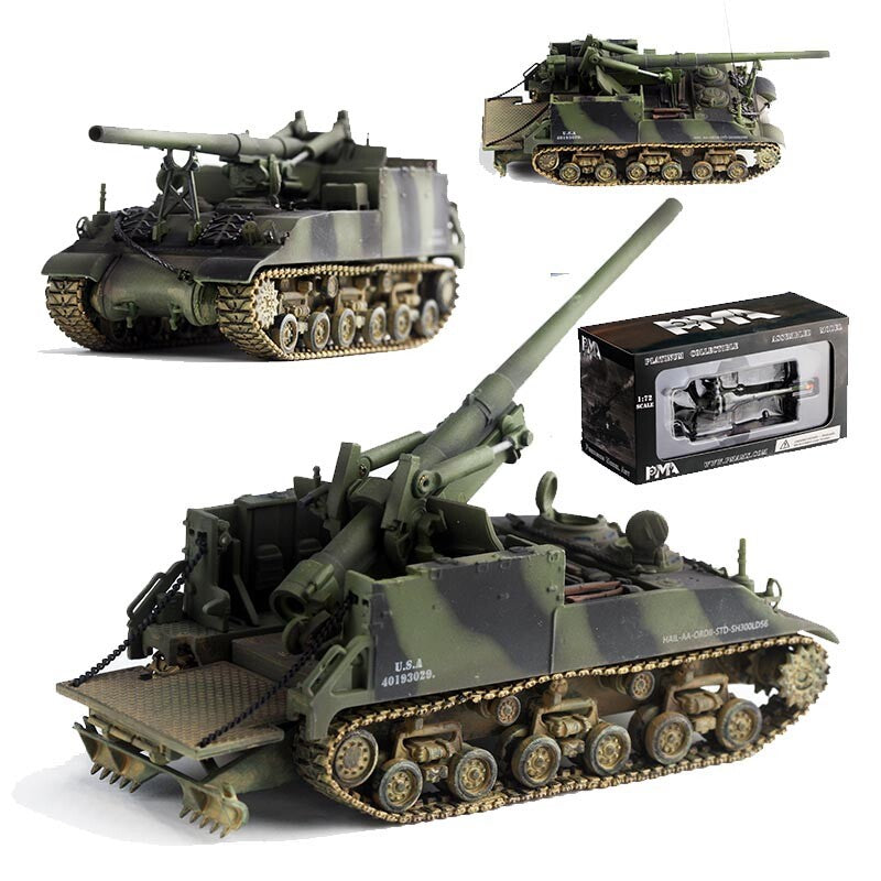 1/72 PMA US Longfoot Tom M40 Self-propelled Gun Operation Tank Zebra 1945 Model