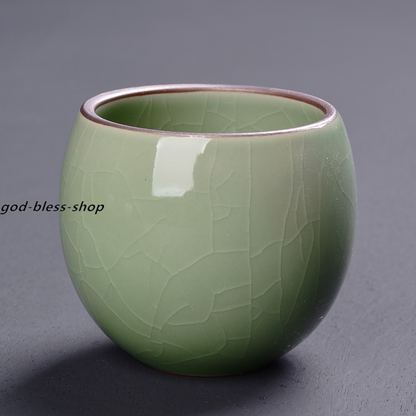 Crackle Glaze Porcelain Tea Cup 80ml Chinese Kungfu Tea Cup Ceramic Geyao Cups