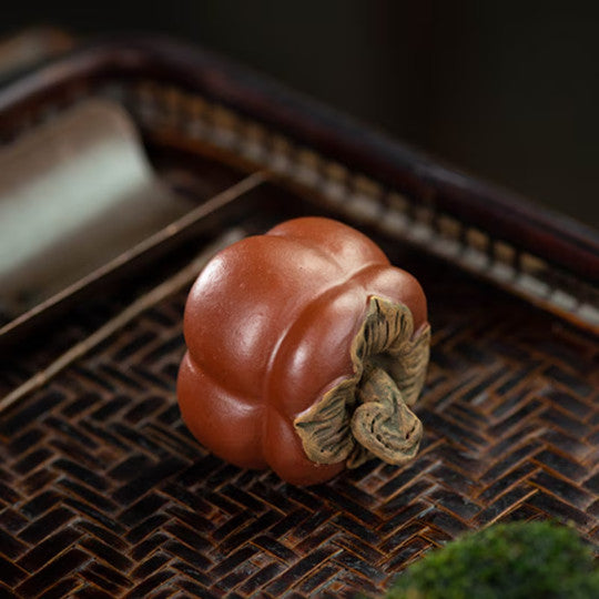 Purple Clay Teapet Persimmon from Yixing Tea Table Decoration
