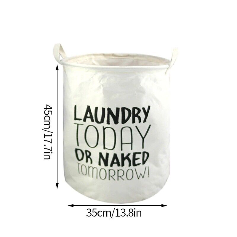 Laundry Basket Folding Dirty Clothes Organizers Storage Bag 50x40cm Cotton Linen