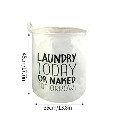 Laundry Basket Folding Dirty Clothes Organizers Storage Bag 50x40cm Cotton Linen