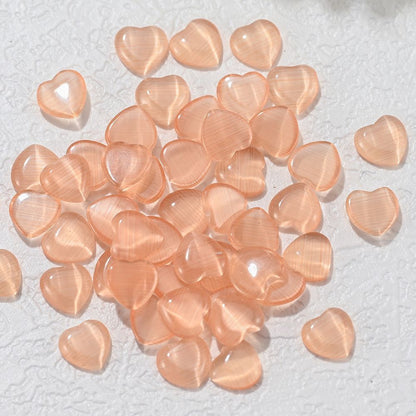 Nail Art Decals 20-100Pcs 3D Heart Charms Clear Acrylic DIY Manicure Accessories