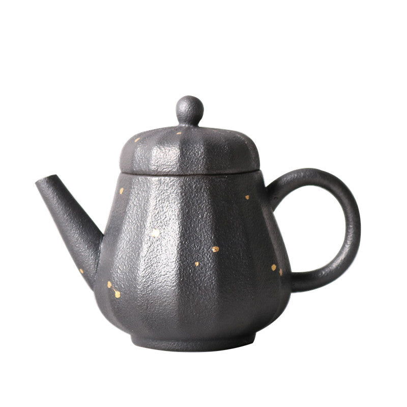 Retro Kung Fu Tea Multilateral Coarse Pottery Open Piece Japanese Ceramic Teapot