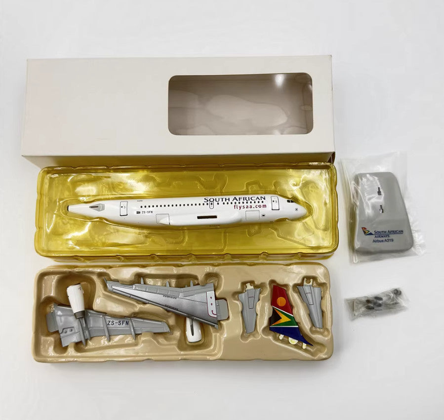 1:200 Hogan SOUTH AFRICAN AIRBUS A319 Passenger Plane ABS Plastic Aircraft Model