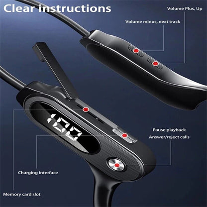 Bluetooth 5.3 Bone Conduction Headphones Wireless Outdoor Sport Headset Earbuds