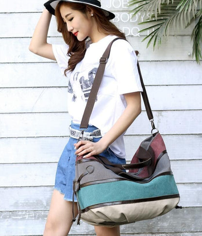 Large Capacity Summer Canvas Shoulder Bag Fashion Canvas Shopping Bag 48*20*40CM