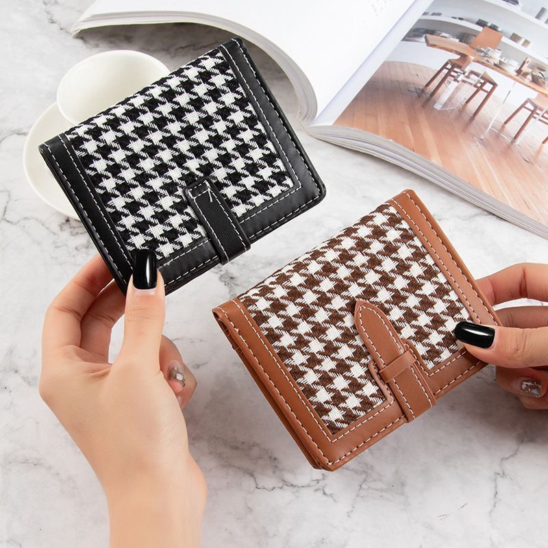 Small Wallet Short Buckle Wallets Retro Fashion Foldable Coin Purse Card Bags