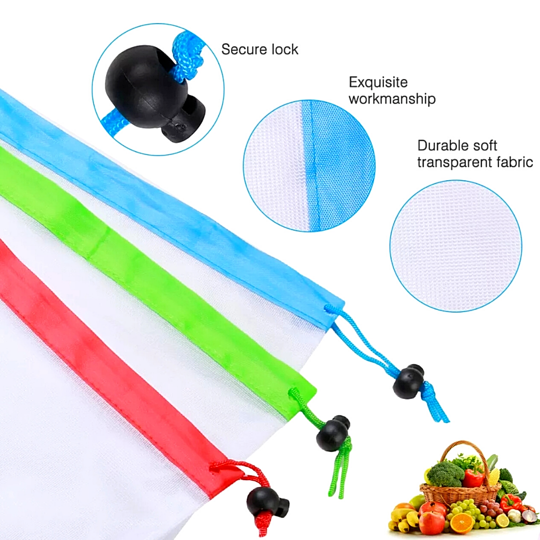Bolsas Bags Mallas Para Cocina Juguetes Frutas Resistente Reutilizable 3Pz US