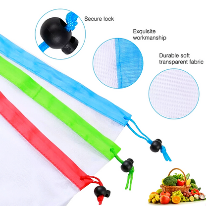 Bolsas Bags Mallas Para Cocina Juguetes Frutas Resistente Reutilizable 3Pz US