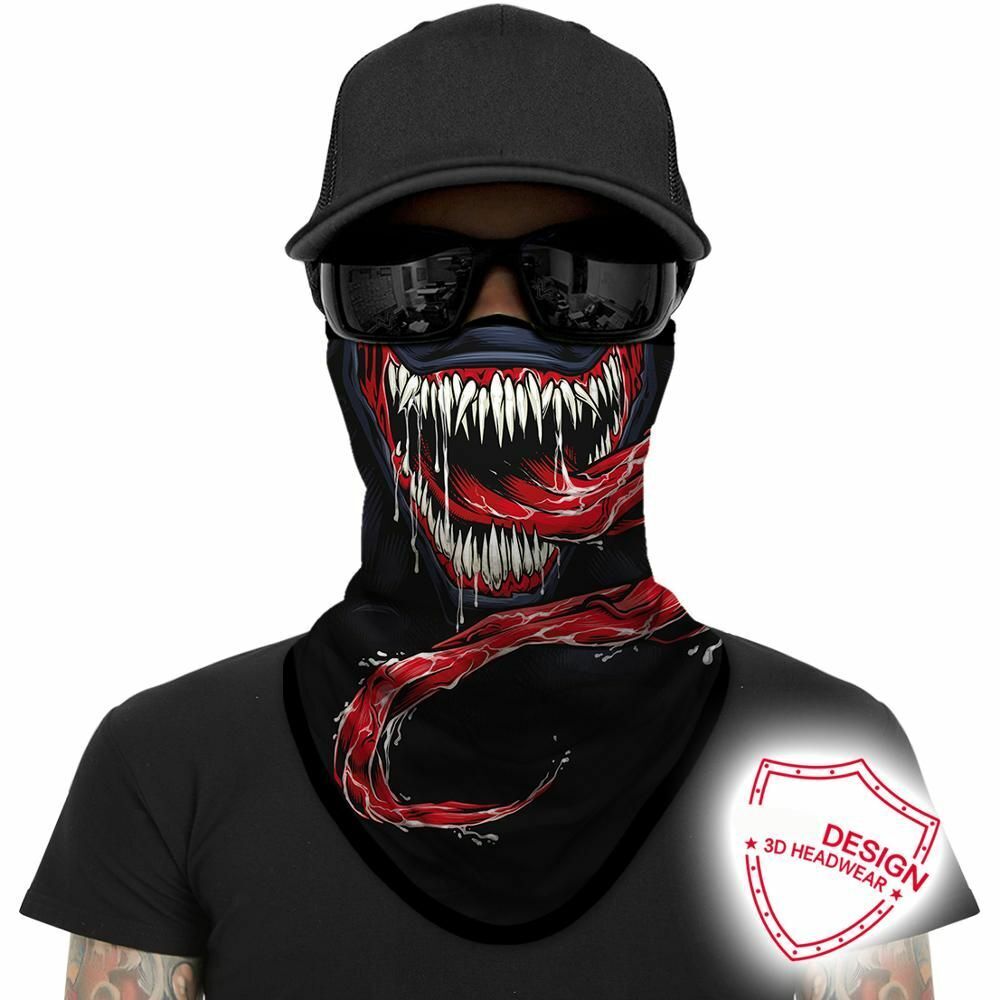 3D Motorcycle Face Masks Triangle Scarf Bandana Headband Neck Gaiter Windproof