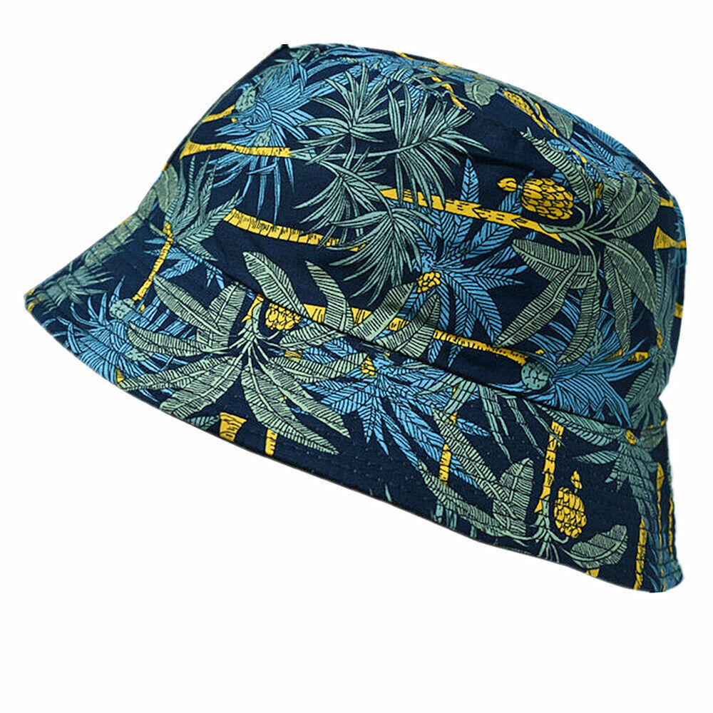 Unisex 100% Cotton Bucket Hat Boonie Hunting Fishing Outdoor Reversible Cap