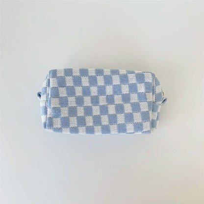 Lattice Cosmetic Bag Knitted Fabric Makeup Organizer Travel Toiletry Beauty Case