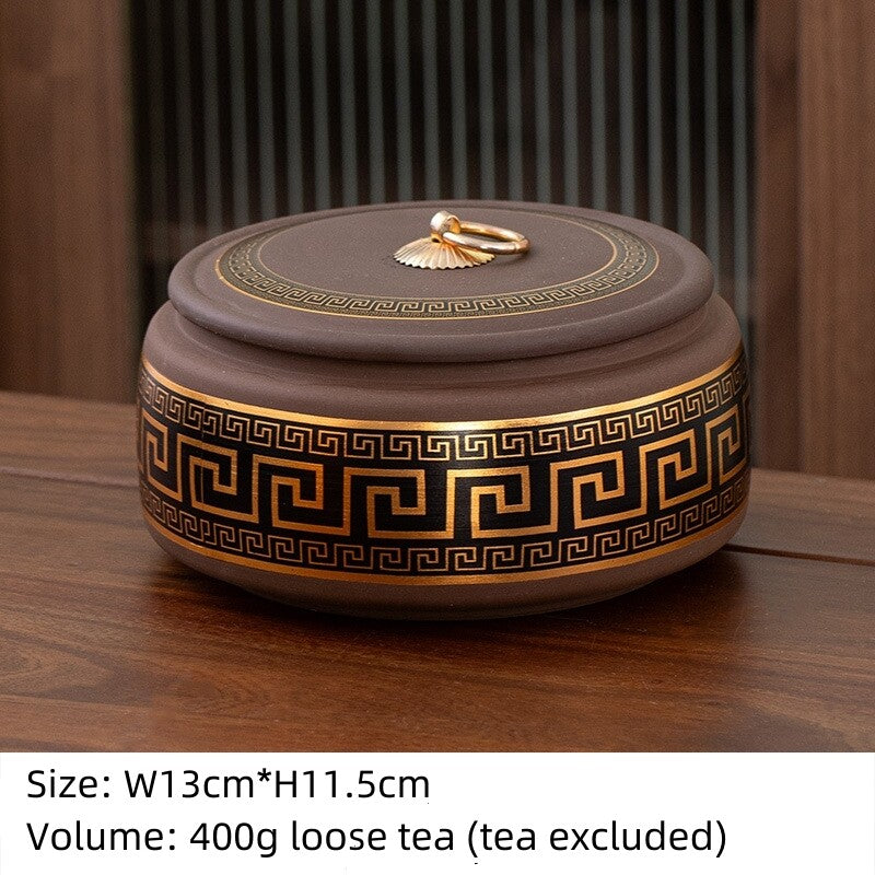 Sealed Tea Canister With Lid Small Yixing Zisha Purple Clay Jar For Loose Tea