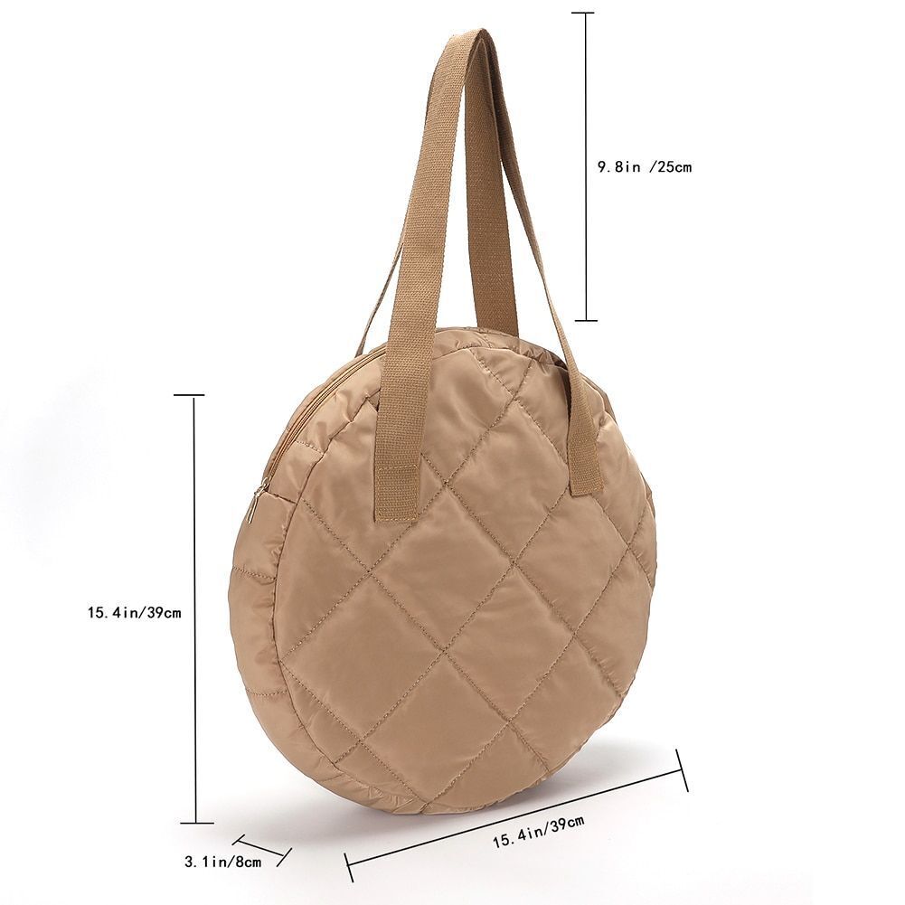 Lattice Pattern Shoulder Bag Cotton Handbag Large Capacity Purse Feather Padded