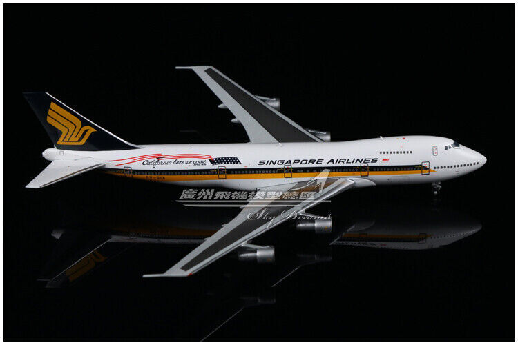1:400 JC Wings SINGAPORE AIRLINES BOEING 747-200 Passenger Plane Diecast Model