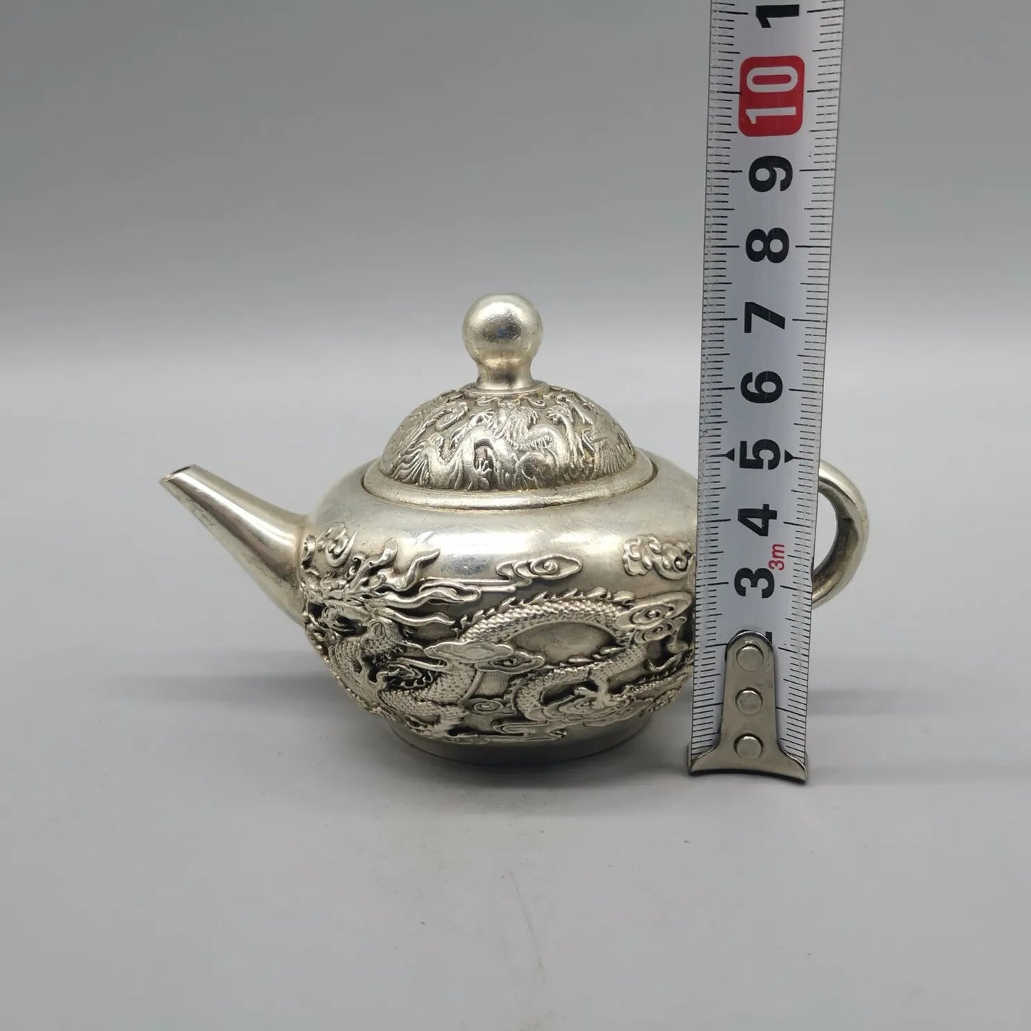 Chinese Antique Copper Teapot Ornaments Dragon and Phoenix Brass Collection