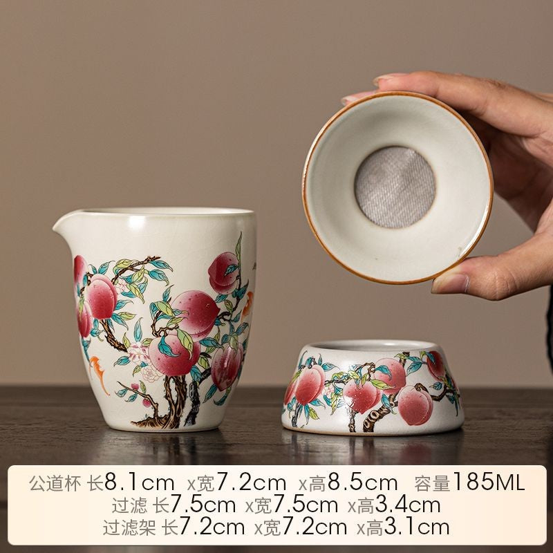 Ru Kiln Ceramic Fair Cup Filter Set Tea Leak Kung Fu Tea Set Accessories