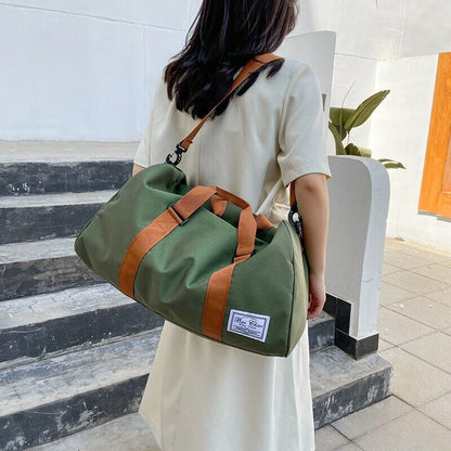 Canvas Waterproof GYM Sports Travel Luggage Bag Wet Pocket Shoe Compartment Tote