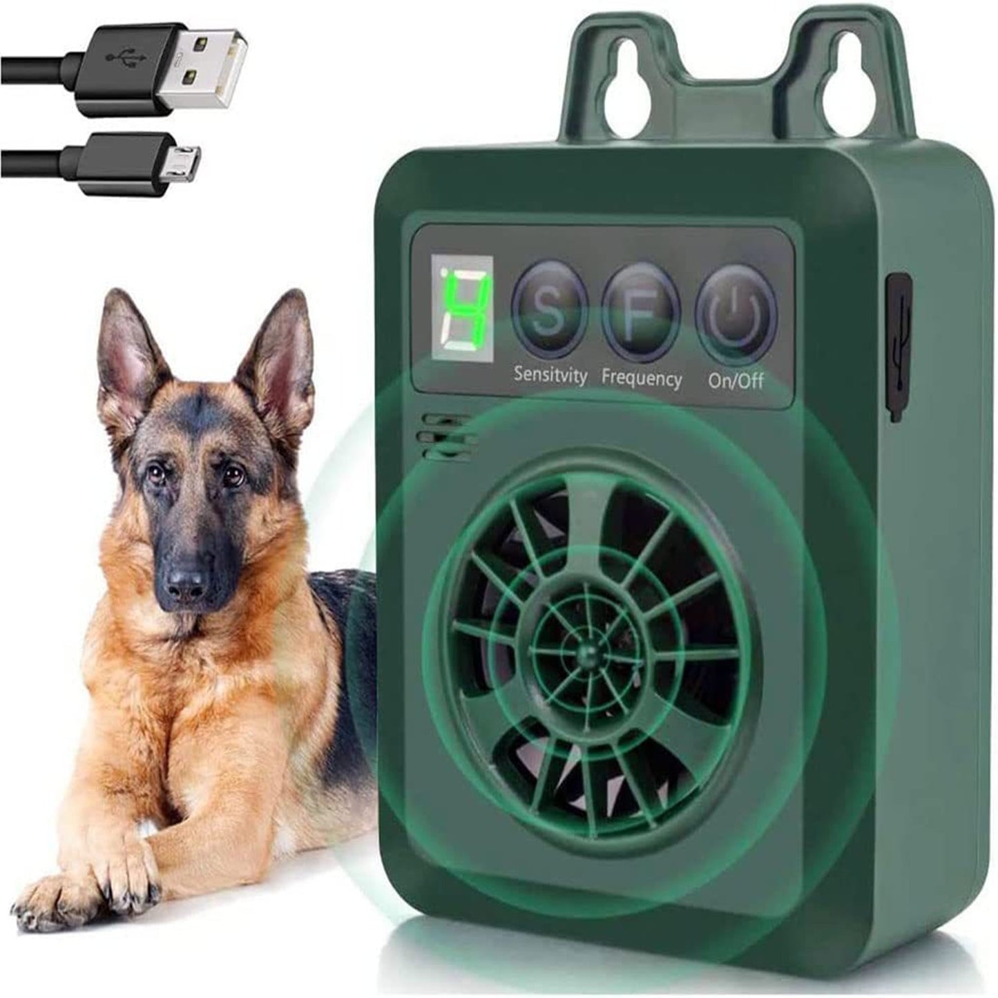 Green Ultrasonic Pet Anti Barking Device Dog Bark Control Stop Repeller Tool