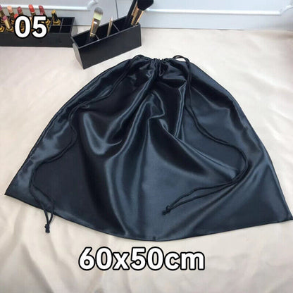 Jewelry Cosmetics Storage Drawstring Bag Satin Dust Pouch Soft Shoes Handbag