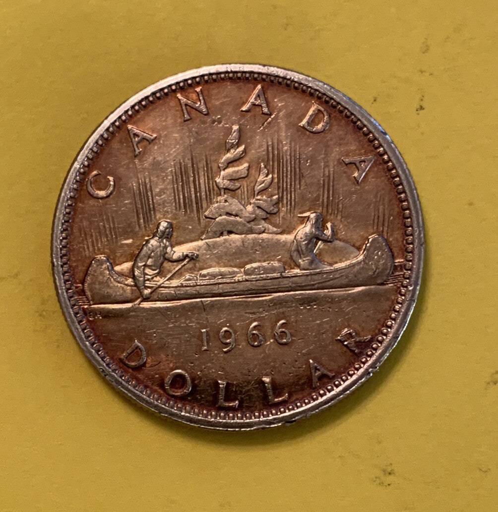 1966 Canada 1 Dollar Silver Coin Young Queen Elizabeth II 2nd portrait Old Money