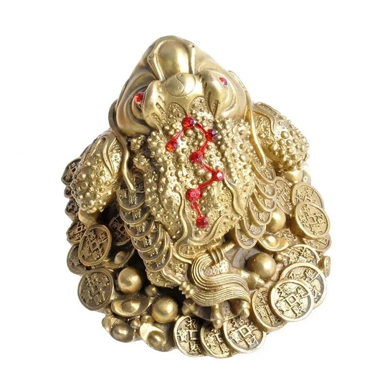 Feng Shui Three Legged Money for Frog Brass Toad Chinese Craft Decor