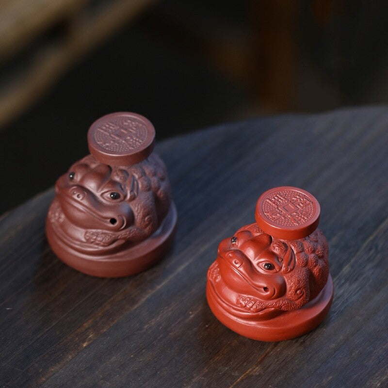 Chinese Zisha Purple Clay Tea Pet Toad Holder For Lid Of Pot Tea Accessories New