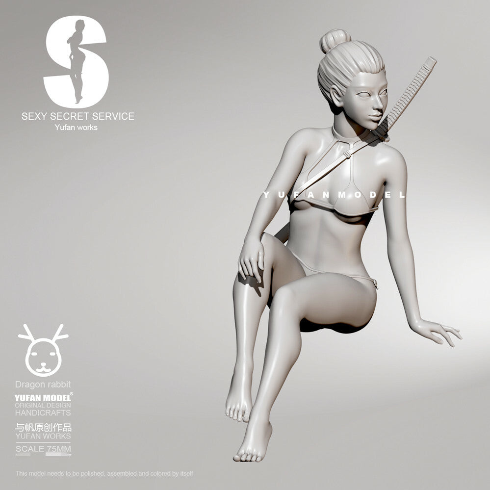 1/24 resin figure model Sexy female swordsman Unassembled Unpainted