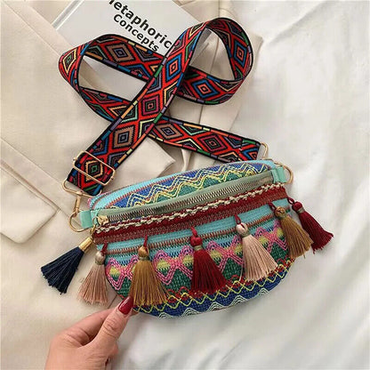 Shoulder Messenger Bag Handbags Ethnic Style Canvas Shoulder Bag Woven Bag