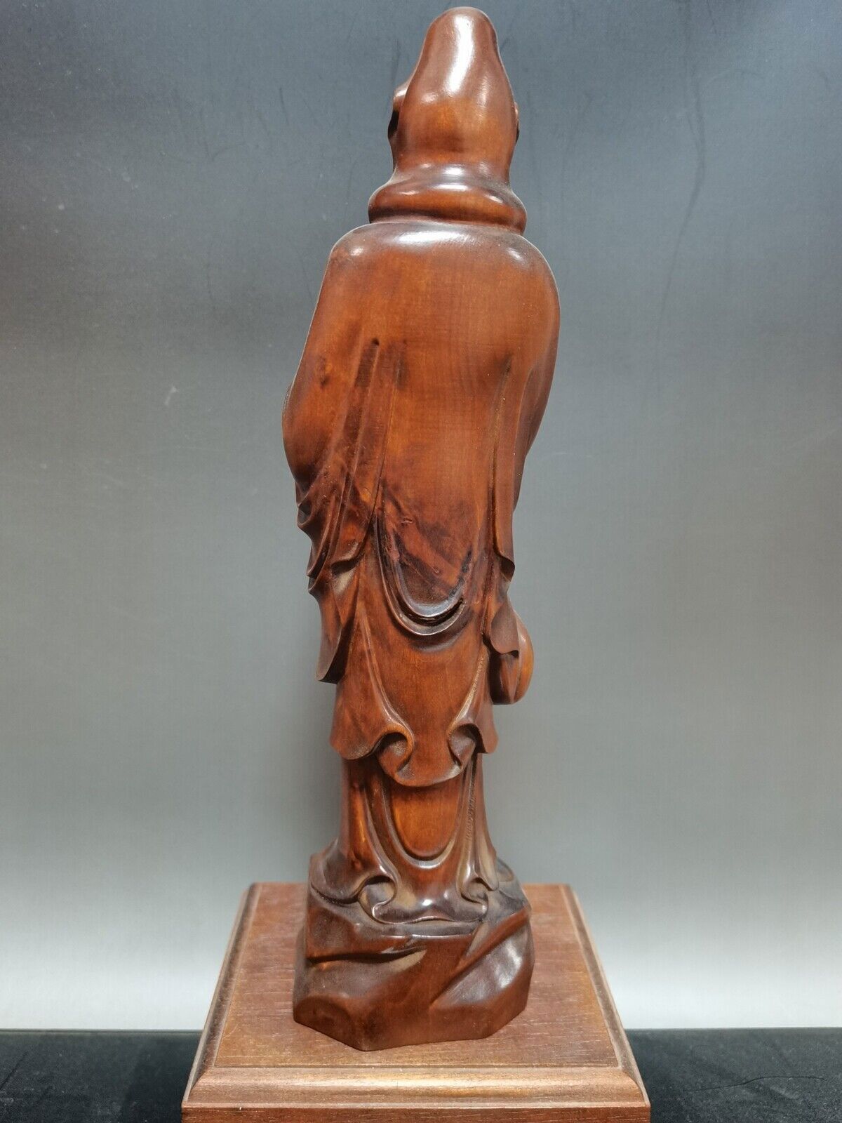 Chinese Antique Boxwood Carved Exquisite Guanyin Statue Home Decor Sculpture Art