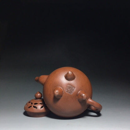 Chinese Yixing Zisha Clay Handmade Exquisite Teapot（：三足壶 底款：陈正明）