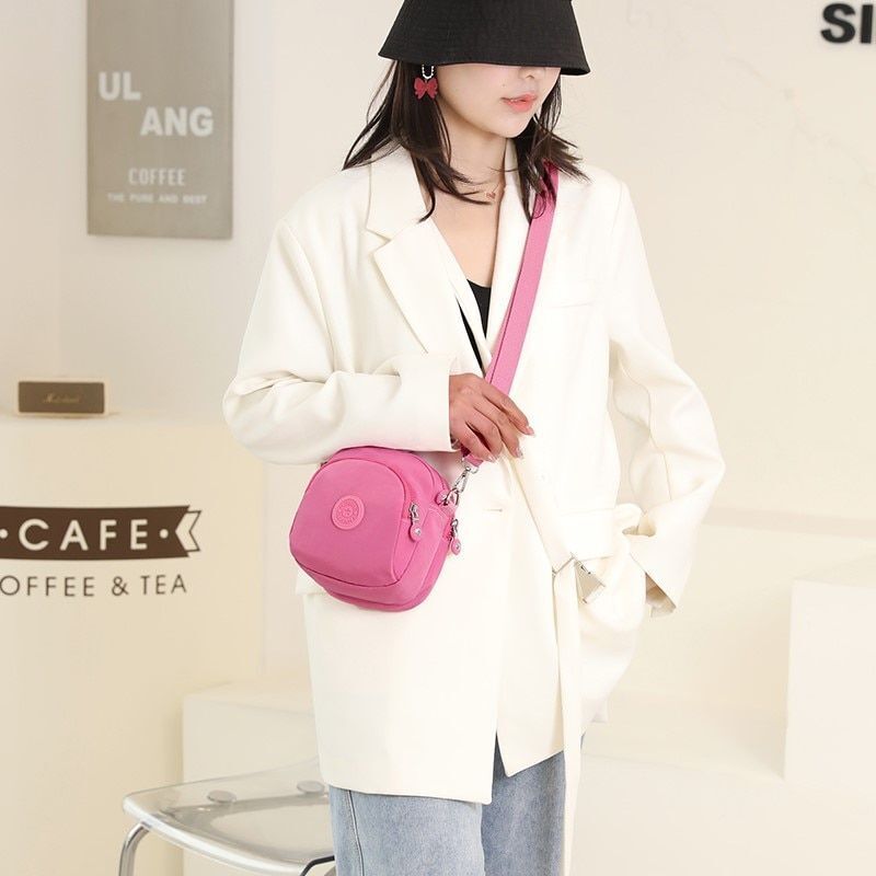 Nylon Shoulder Bag Waterproof Handbag Travelling Tote Crossbody Purse 14*1*17 CM