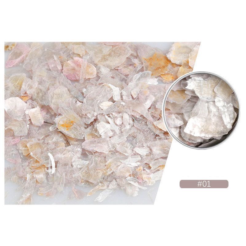 Nail Art Decoration Irregular Mica Sequins Marble Shell Flakes Glitter Slice DIY