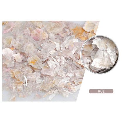 Nail Art Decoration Irregular Mica Sequins Marble Shell Flakes Glitter Slice DIY