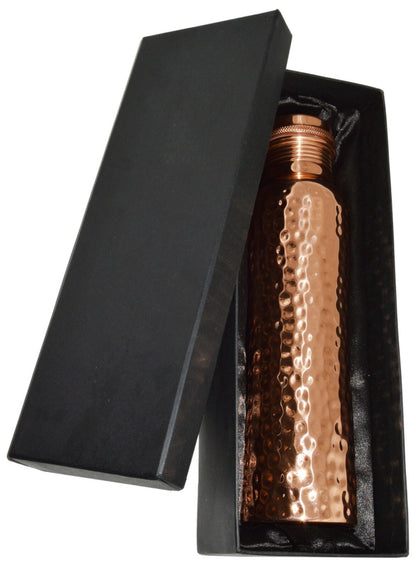 30 Ounce 99.7% Copper Drinking Vessel in Elegant Gift Box, Hammered Water Bottle