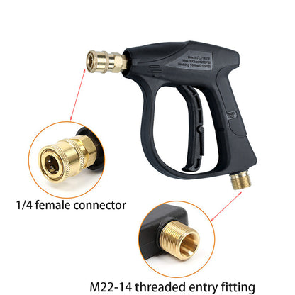 1/4" High Pressure Washer Gun 4000 PSI Car Wash Foam Spray Short Wand w/5 Nozzle