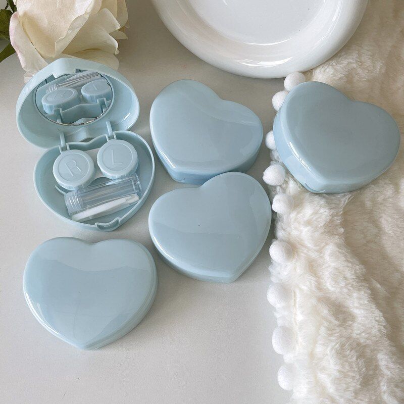 Contact Lens Case Portable Mirror Travel Set Container Box 7.9x6.2x2.4cm Plastic
