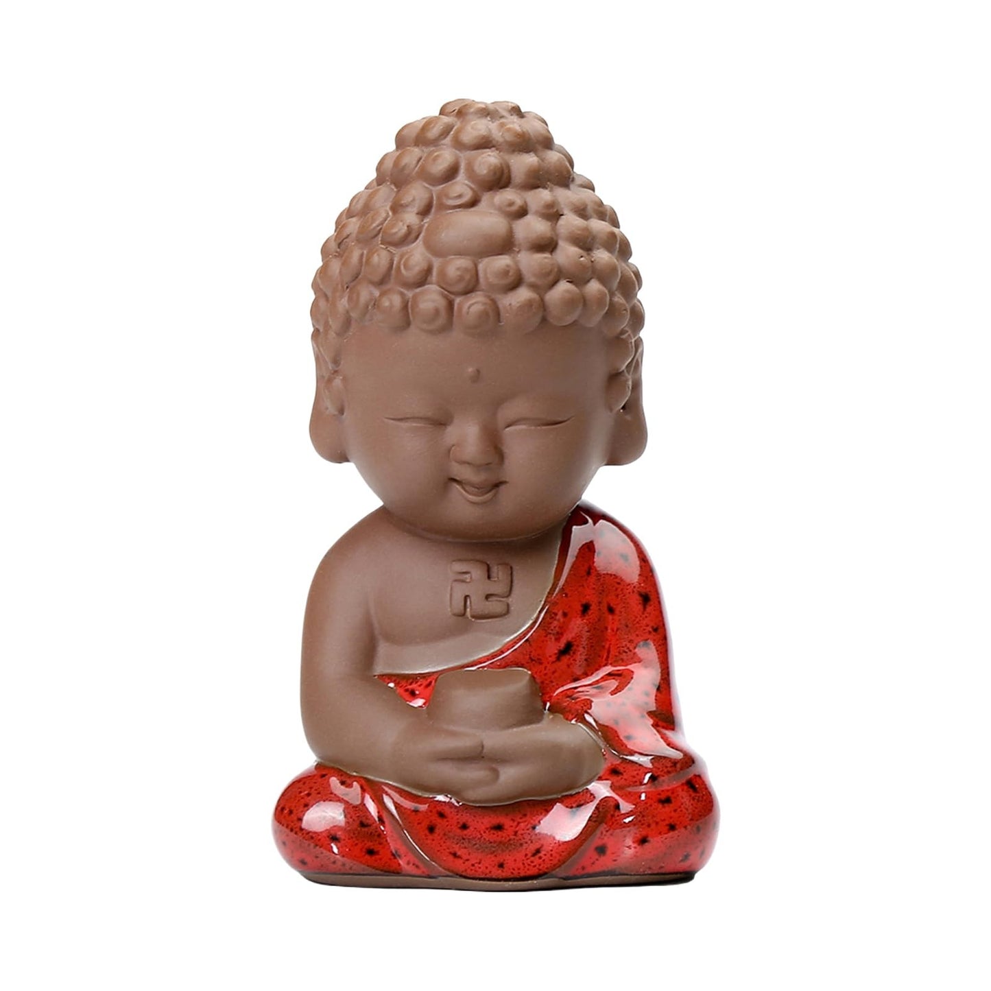 Mini Tathagata Purple Sands Tea Pet 9.6cm Tea Table Decoration Tea Ceremony