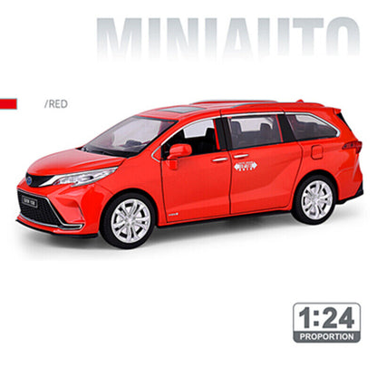 1:24 Toyota Sienna MPV Alloy Model Car Diecast Vehicle Sound Light Kids Gift Toy