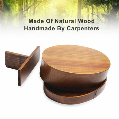 Wooden Lunch Box Picnic Japanese Bento School Kids Dinnerware Set Bag Spoon Fork