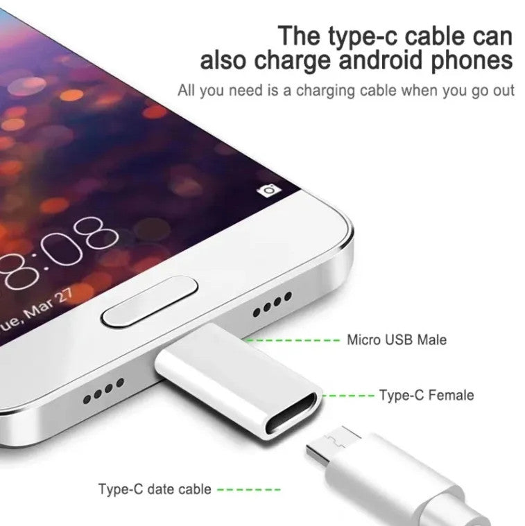 200x Type C Female to Micro USB Male Port Converter Charge Data Sync Adapter Lot